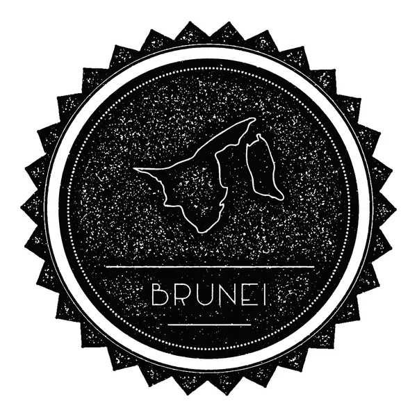 Brunei Darussalam Mapa Label com retro Vintage Styled Design . — Vetor de Stock