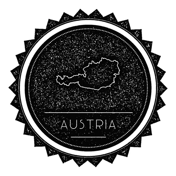 Etiqueta de mapa de Austria con diseño retro estilo vintage . — Vector de stock