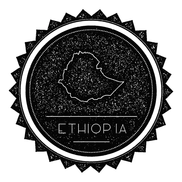 Etiopía Mapa etiqueta con diseño de estilo vintage retro . — Archivo Imágenes Vectoriales