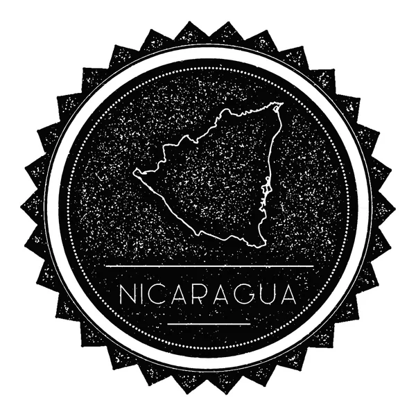 Etiqueta de mapa de Nicaragua con diseño de estilo vintage retro . — Vector de stock