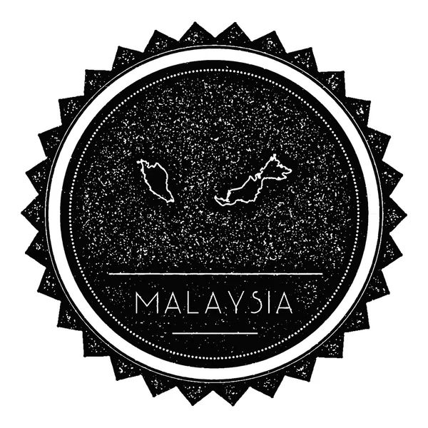 Etiqueta de mapa de Malasia con diseño de estilo vintage retro . — Vector de stock