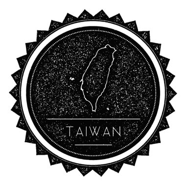 Tayvan, Çin Halk Cumhuriyeti harita etiket Retro Vintage ile tasarım tarz.