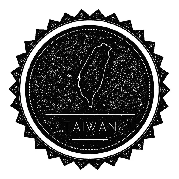 Taiwan, République de Chine Étiquette de carte avec design vintage rétro . — Image vectorielle