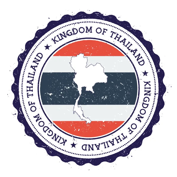Tailandia mapa y bandera en caucho vintage sello de colores de estado . — Archivo Imágenes Vectoriales