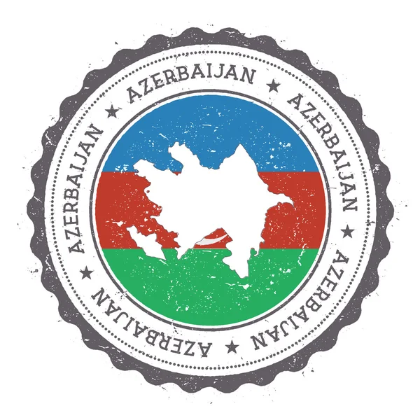 அஜர்பைஜான் வரைபடம் மற்றும் கொடி விண்டேஜ் ரப்பர் முத்திரை மாநில நிறங்கள் . — ஸ்டாக் வெக்டார்
