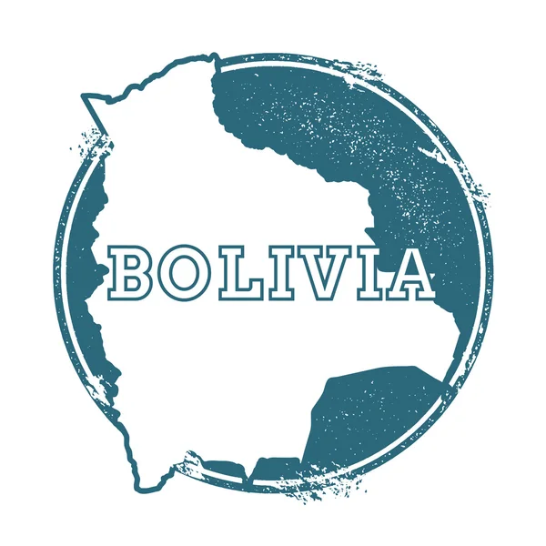 Sello de goma grunge con nombre y mapa de Bolivia, ilustración vectorial . — Vector de stock