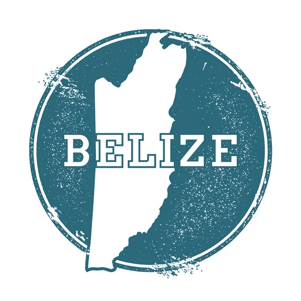 Grunge razítko s názvem a mapa Belize, vektorové ilustrace. — Stockový vektor