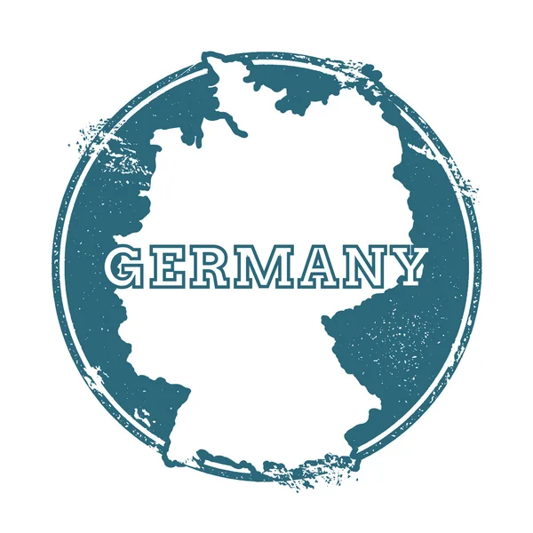 Sello de goma grunge con nombre y mapa de Alemania, ilustración vectorial . — Vector de stock