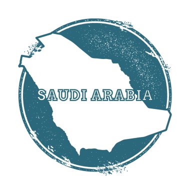 Adı ve Suudi Arabistan haritası ile Grunge kauçuk damga, vektör illüstrasyon.