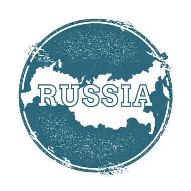 Adı ve Rusya Federasyonu haritası ile Grunge kauçuk damga, vektör illüstrasyon.