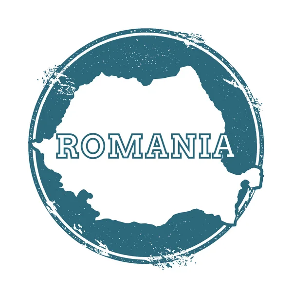 Sello de goma grunge con nombre y mapa de Rumania, ilustración vectorial . — Vector de stock