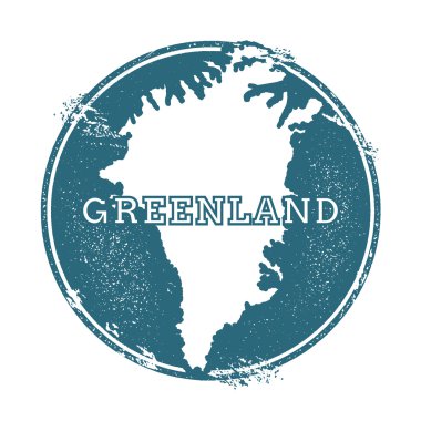 Adı ve Grönland haritası ile Grunge kauçuk damga, vektör illüstrasyon.