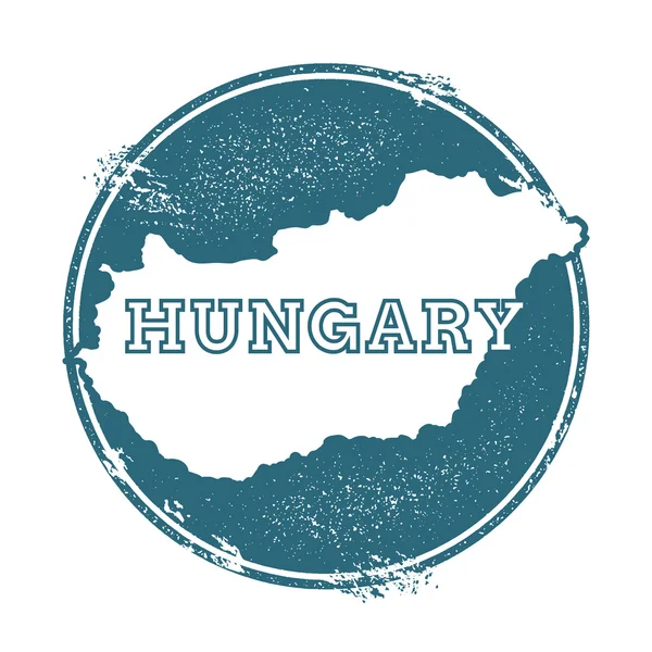 Sello de goma grunge con nombre y mapa de Hungría, ilustración vectorial . — Archivo Imágenes Vectoriales