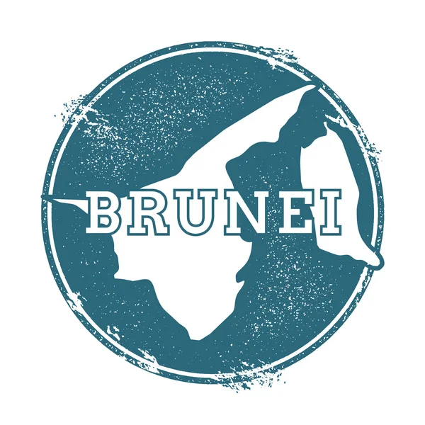 Sello de goma grunge con nombre y mapa de Brunei Darussalam, ilustración vectorial . — Vector de stock