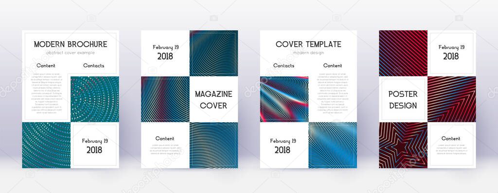 Business brochure design template set. Red abstrac