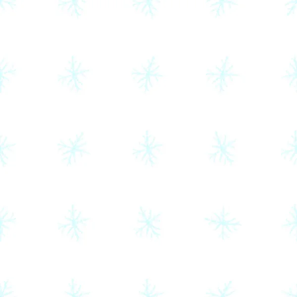 손으로 그린 푸른 눈송이 크리스마스 바다없는 무늬 — 스톡 사진