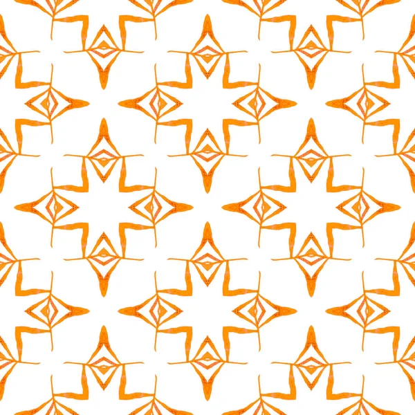 Groene geometrische chevron aquarelrand. Oranje — Stockfoto