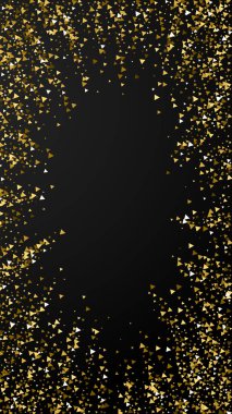 Altın üçgenler, ışıl ışıl konfeti. Scattere