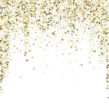 Altın üçgenler, ışıl ışıl konfeti. Scattere