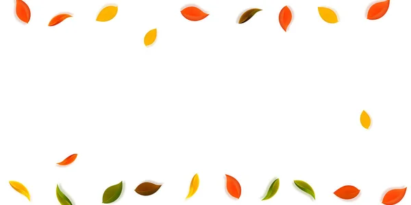 Falling autumn leaves. Red, yellow, green, brown n — Stock Vector