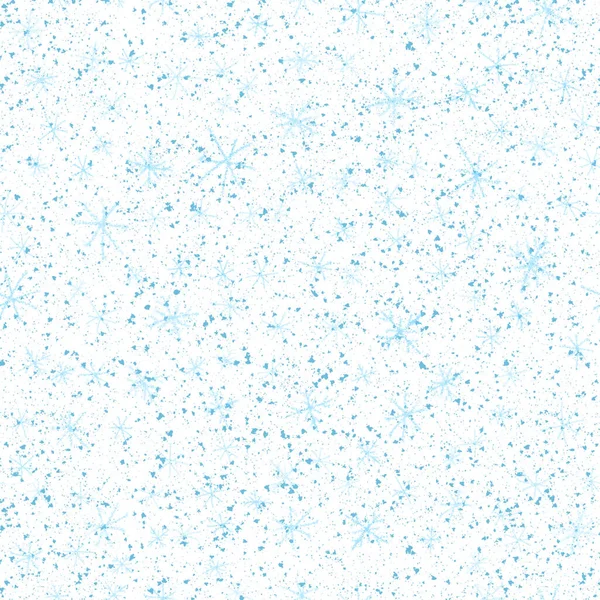 Copos de nieve azules dibujados a mano Christmas Seamless Patt — Foto de Stock