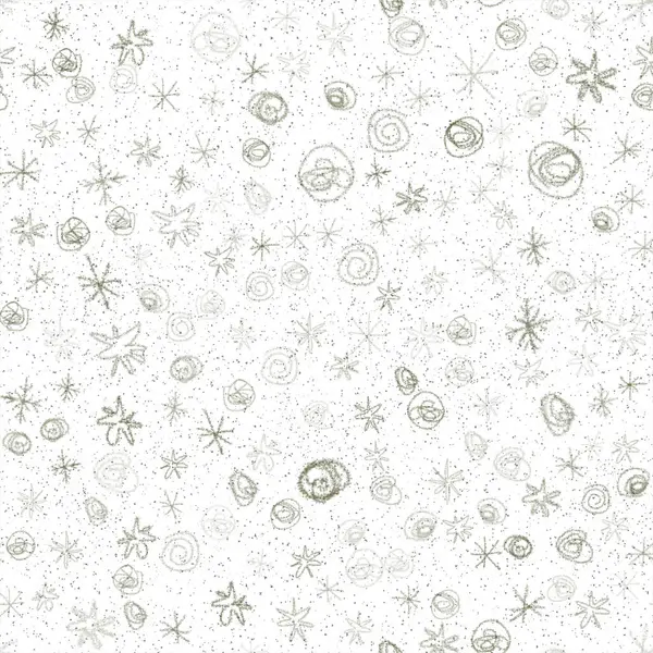 Copos de nieve grises dibujados a mano Christmas Seamless Patt —  Fotos de Stock