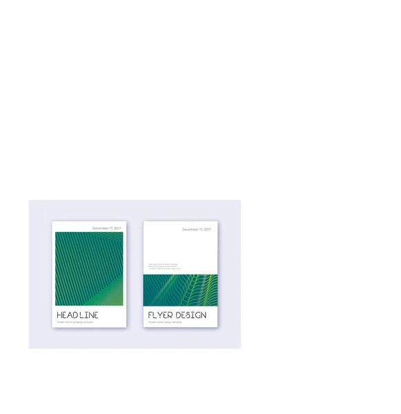 Minimale omslag ontwerp template set. Groen abstract — Stockvector