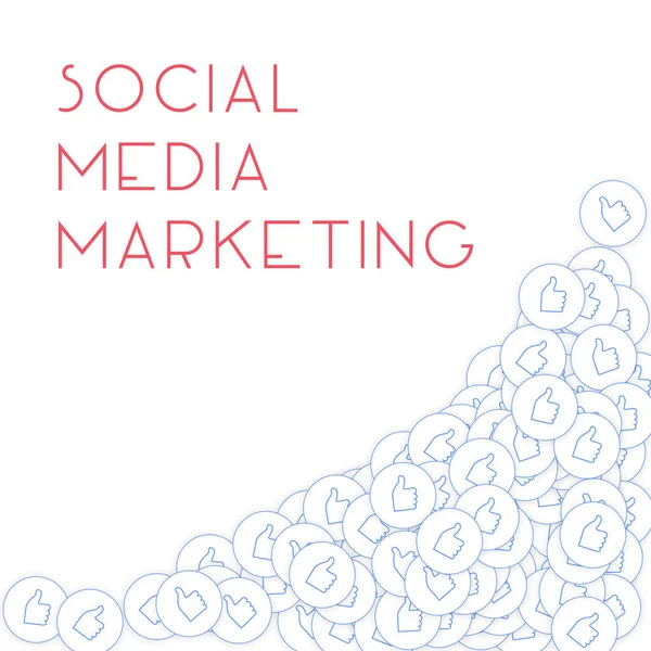 Sociale media iconen. Sociaal media marketing concept — Stockvector