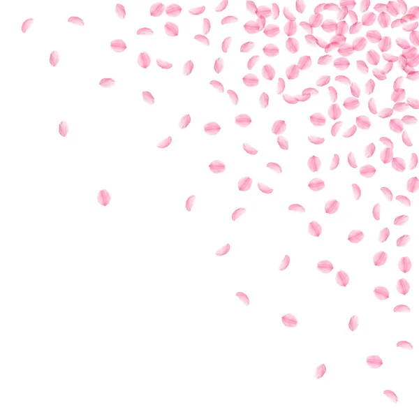 Пелюстки Сакури падають. Романтичний рожевий шовковий см. — стоковий вектор