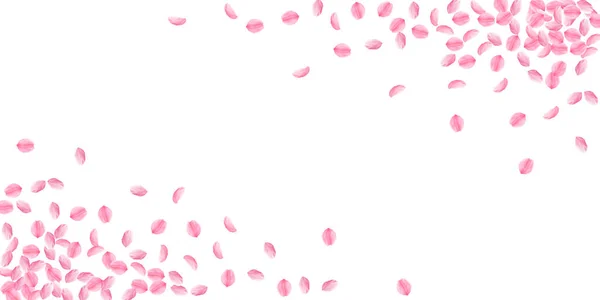 Пелюстки Сакури падають. Романтичне рожеве світло — стоковий вектор