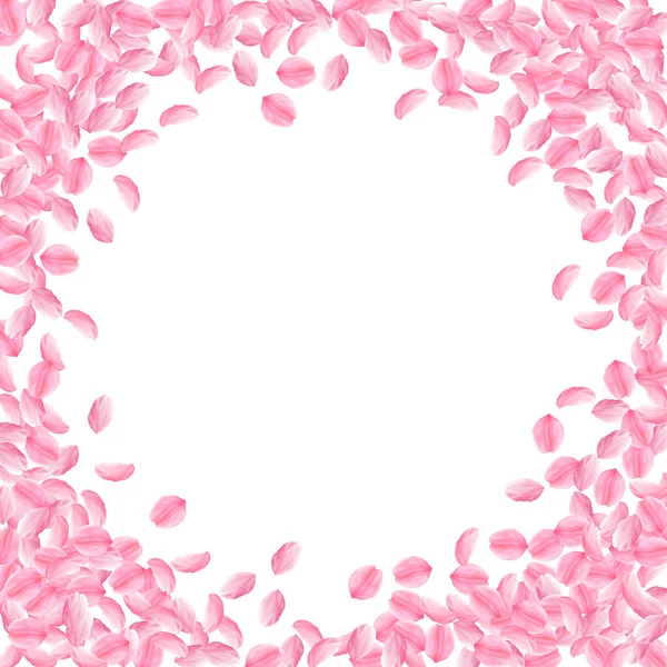 Лепестки Сакуры падают. Романтический розовый яркий m — стоковый вектор