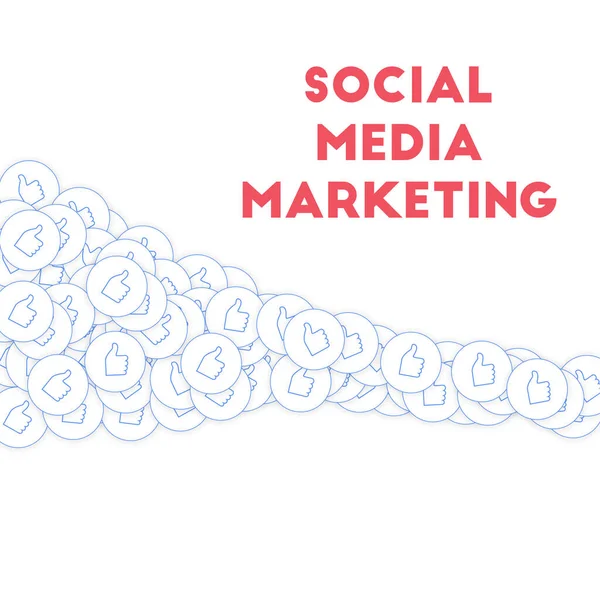 Symbole der sozialen Medien. Marketingkonzept für soziale Medien — Stockvektor