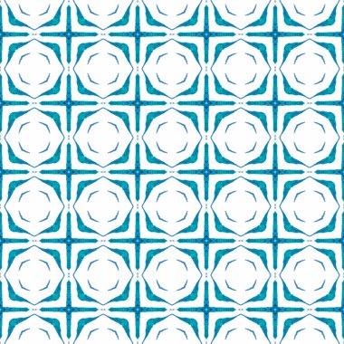 Sembol suluboya deseni. Mavi çekici boho 