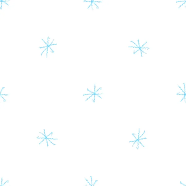 Hand Drawn blue Snowflakes Christmas Seamless Patt — Stock Photo, Image