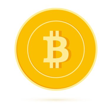 Bitcoin ve internet para birimi beyaza izole edilmiş 