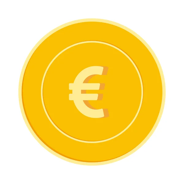 Moneta euro Unii Europejskiej odizolowana na białym tle — Wektor stockowy