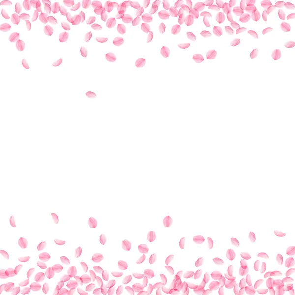 Пелюстки Сакури падають. Романтичний рожевий шовковий см. — стоковий вектор