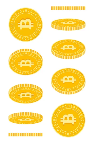 stock vector Bitcoin, internet currency coins set, animation re