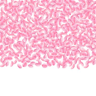 Sakura yaprakları dökülüyor. Romantik pembe parlak m