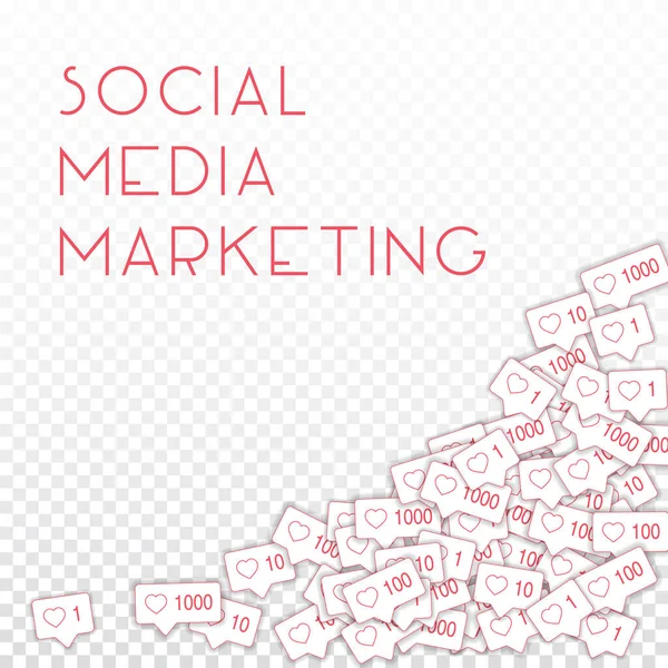 Ícones de mídia social. Conceito de marketing de mídia social —  Vetores de Stock