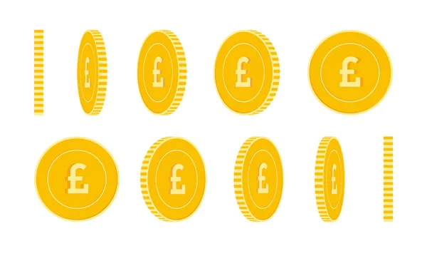 Jogo de moedas de libra britânica, animação pronta. GBP grito — Vetor de Stock