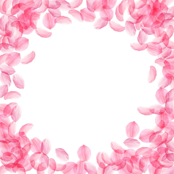 Petali di Sakura che cadono. Romantico rosa seta bi — Vettoriale Stock