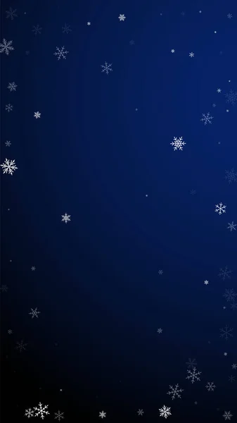 Sparse snowfall Christmas background. Subtle flyin — Stock Vector