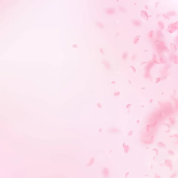 Лепестки Сакуры падают. Романтические розовые цветы — стоковый вектор