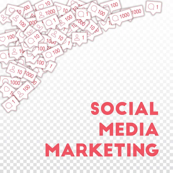 Ícones de mídia social. Conceito de marketing de mídia social —  Vetores de Stock