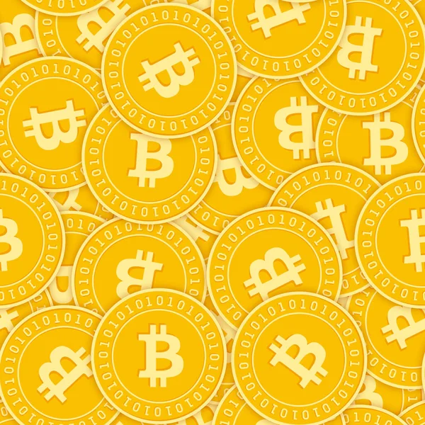Bitcoin, internet moeda moedas padrão sem costura. — Vetor de Stock