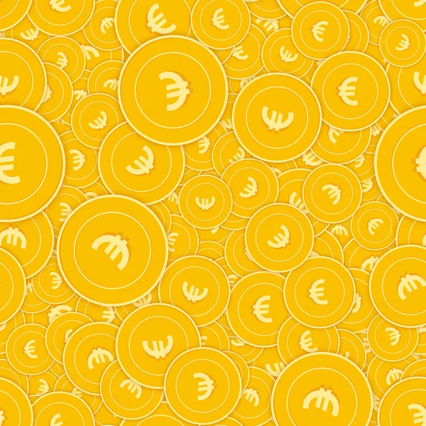 Koin Euro Uni Eropa memiliki pola yang mulus. Layak - Stok Vektor