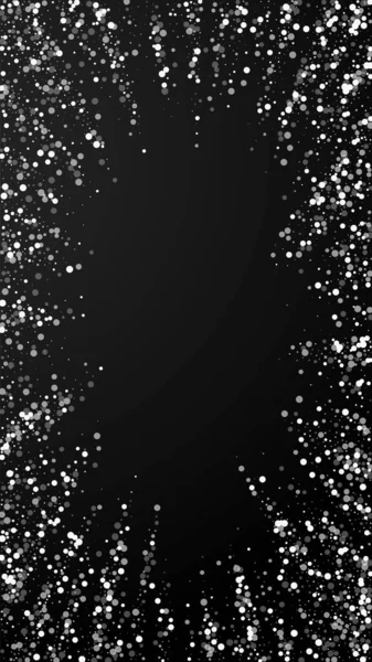 Random white dots Christmas background. Subtle fly — Stock Vector