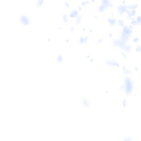 Pétalos de flor azul claro cayendo. Deslumbrante ro — Vector de stock