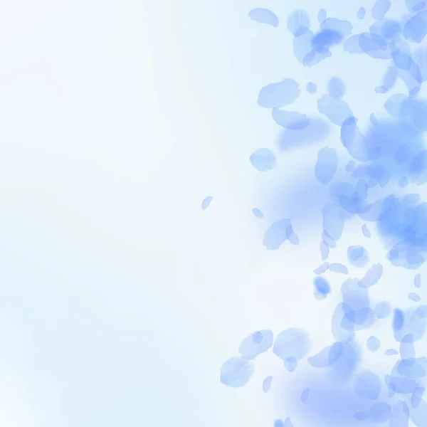 Pétales de fleurs bleu foncé tombant. Excellent ro — Image vectorielle